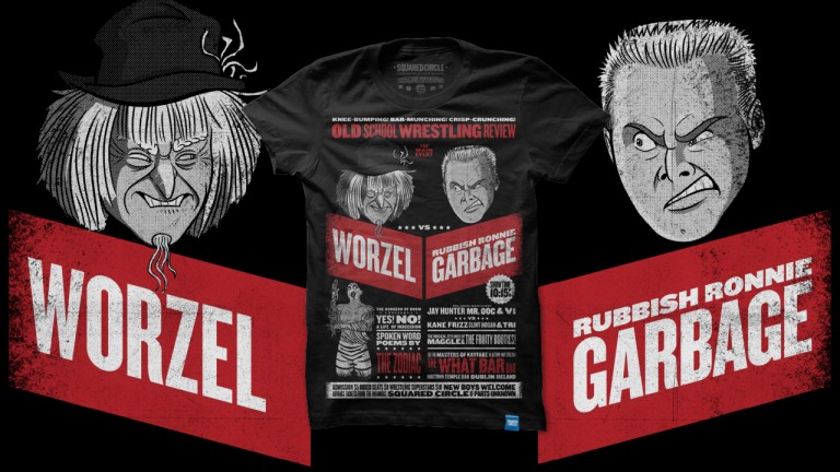 Worzel vs Garbage Tshart Fight BLACK WS10